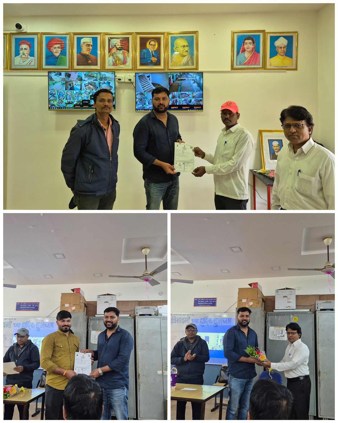 महाराष्ट्र शासन औद्योगिक प्रशिक्षण पूर्ण झालेल्या विद्यार्थ्यांना महाबळेश्वर तालुक्याच्या वतीने अर्जुन जेधे यांच्या हस्ते प्रमाणपत्र वाटप..!