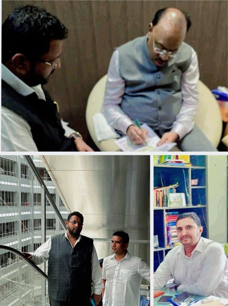 सातारा जिल्ह्याचे निवासी उपजिल्हाधिकारी नागेश पाटील यांच्या ढसाळ कारभाराच्या विरोधात पीपल्स रिपब्लिकन पक्षांने 15 ऑगस्ट स्वातंत्र्य दिना दिवशी मुंबई येथील चित्रकूट बंगल्या बाहेर  पुकारलेले आंदोलन स्थगित करा पुढील आठवड्यात बैठक घेऊन दोशींवरती  कडक कारवाई करू महसूल मंत्री चंद्रशेखर बावनकुळे यांची राज्यमंत्री जयदीप कवाडे यांच्याकडे मागणी बैठकीवेळी युवक जिल्हाध्यक्ष अनमोल कांबळे सह अन्य कार्यकर्ते उपस्थित.